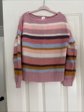 OshKosh B'gosh Pink Striped Crewneck Sweater